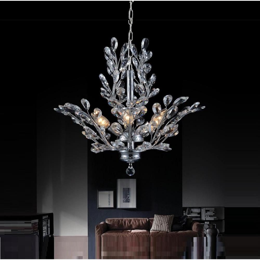 Crystal World Inc. Ivy 6Light Chrome Chandelier5206P22C The Home Depot