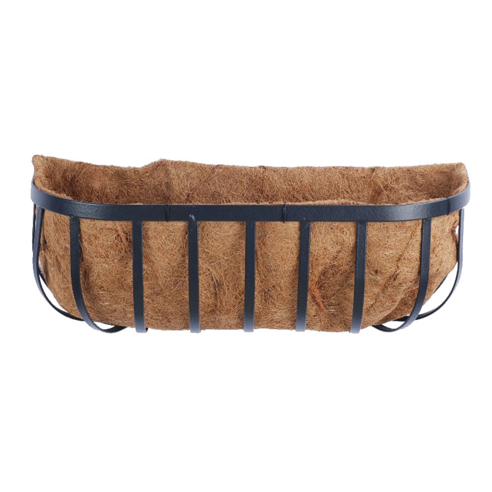 Arcadia Garden Products Solstice 48 inch Black Metal Coconut Wall Trough Planter by Arcadia Garden Products