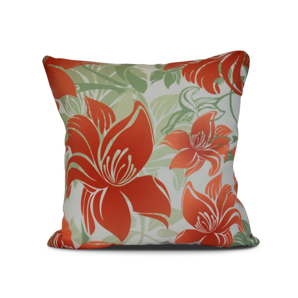 16 in. Orange Tree mallow Floral Print PillowPF809OR1816 The Home Depot