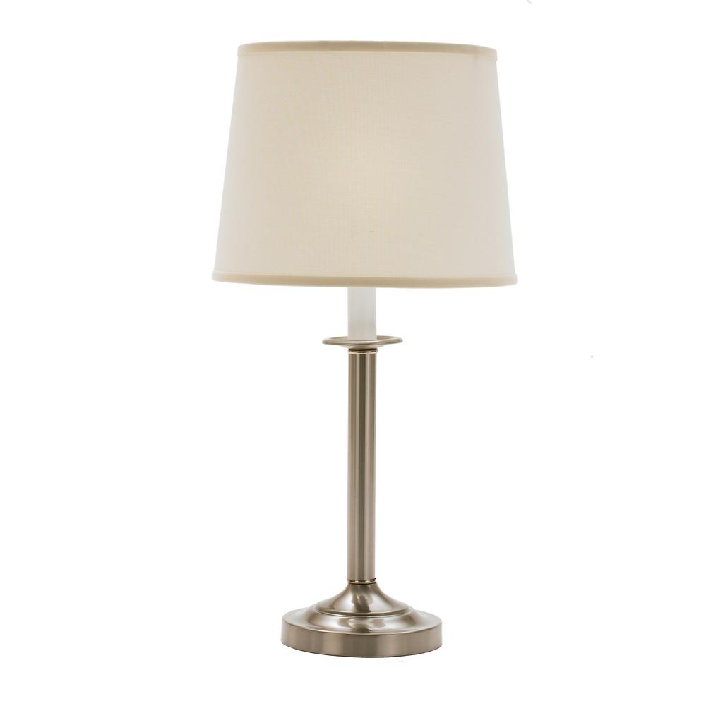 Fangio Lighting 28 In Brushed Steel Traditional Candlestick Styled Table Lamp