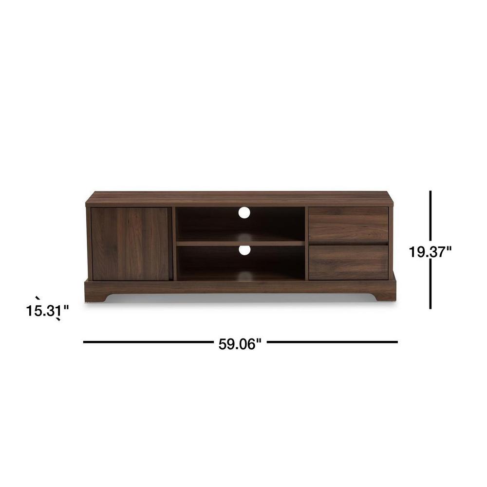 Baxton Studio Burnwood Brown 2 Drawer Tv Stand 28862 7968 Hd The Home Depot