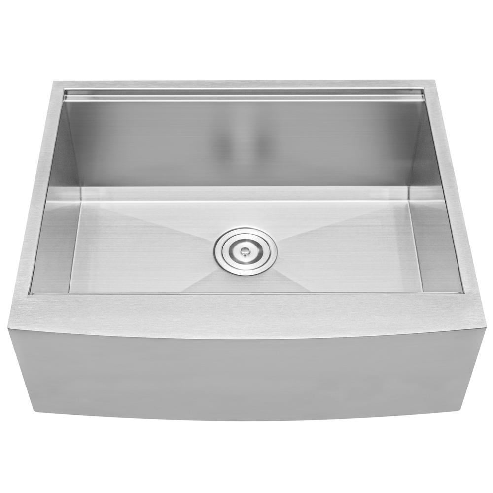 Ticor Bryce Zero Radius Farmhouse A Front 16 Gauge Stainless Steel 27 In Single Basin Kitchen Sink With Basket Strainer S5301 The Home Depot - Black Stainless Steel Farmhouse Sink 27 Inch Ticor Bryce Zero Radius Farmhouse A Front 16 Gauge Stainless Steel 27 In Single Basin Kitchen Sink With Basket Strainer S5301 The Home Depot - Black Stainless Steel Farmhouse Sink 27 Inch