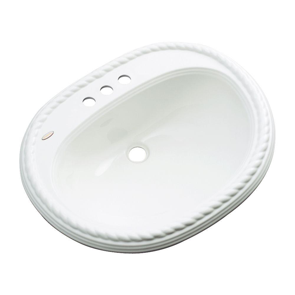 Malibu DropIn Bathroom Sink with Faucet Hole in White83400 The Home