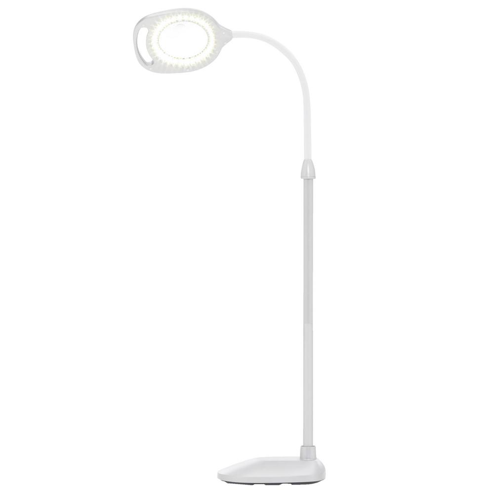 Ottlite 56 75 In Led 2 In 1 Magnifier Gray Floor And Table Lamp