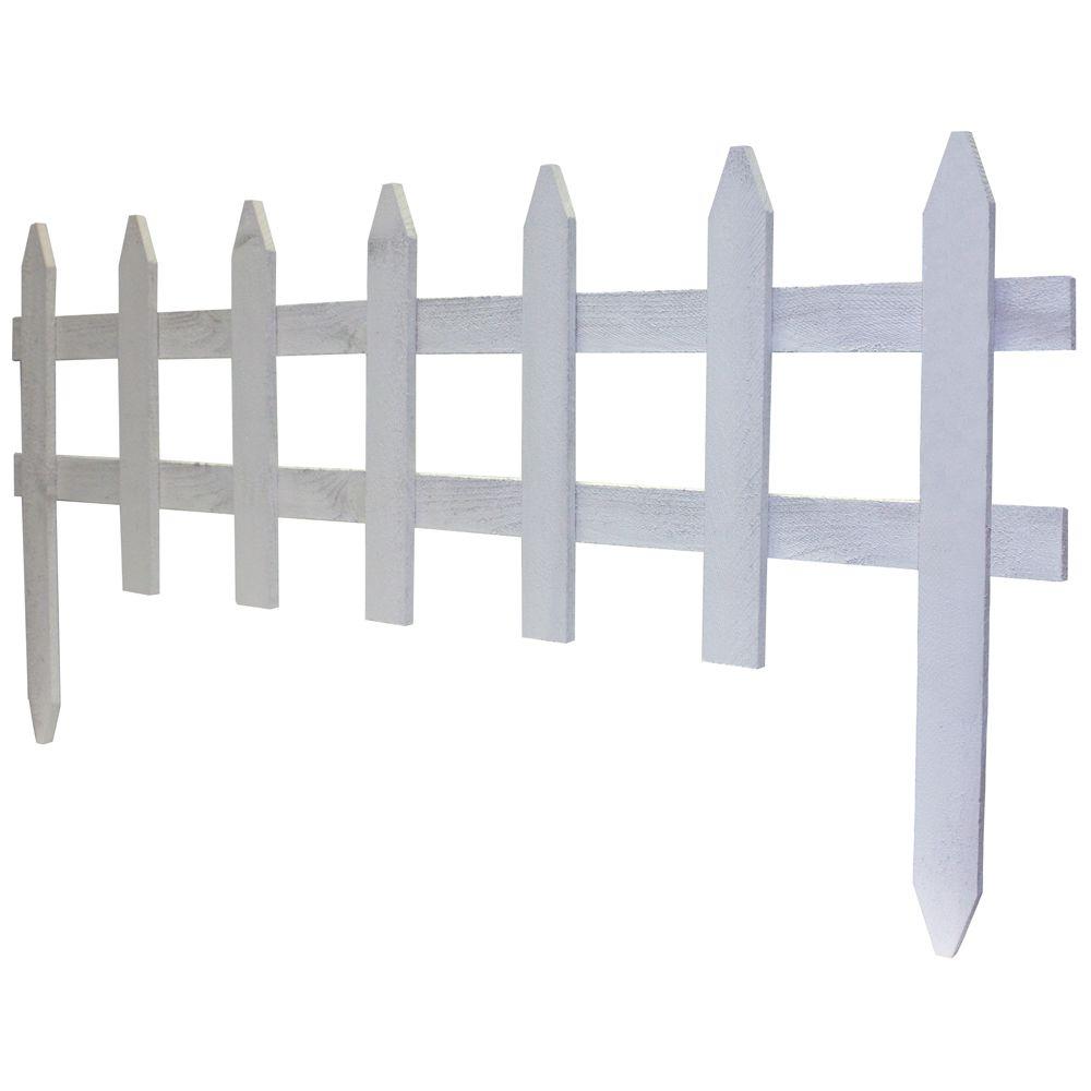 36 In Wood Picket Garden Fence Rc 74w The Home Depot