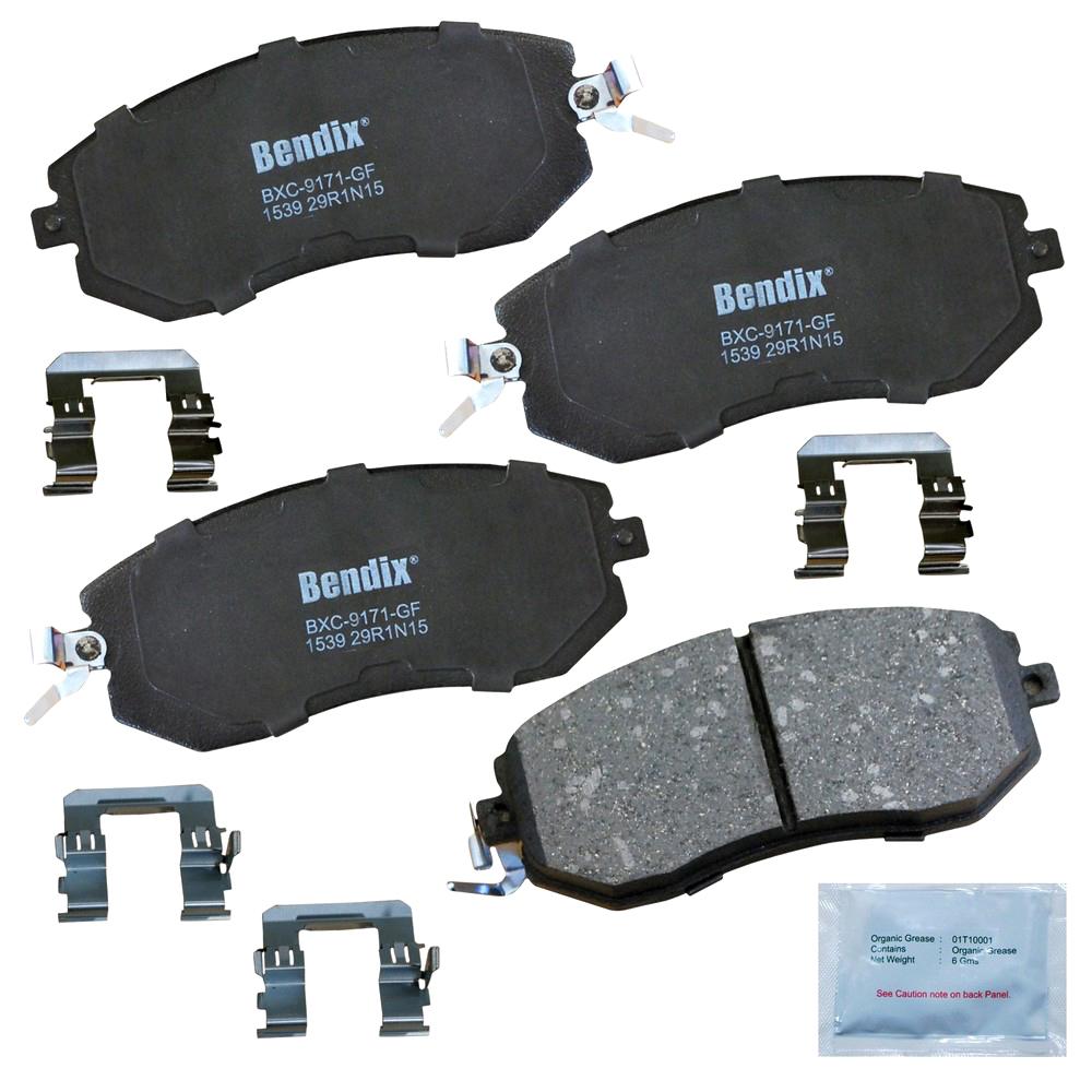 Bendix Premium Copper Free CFC1184 Premium Copper Free Ceramic Brake Pad with Installation Hardware Front