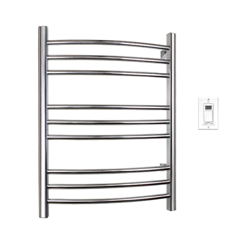 WarmlyYours Riviera 32 in. Towel Warmer in Brushed Stainless SteelTWR09BSHW The Home Depot