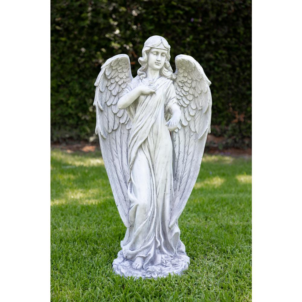 Alpine Girl Holding Kitten Cream Garden StatueQFC132CR The Home Depot