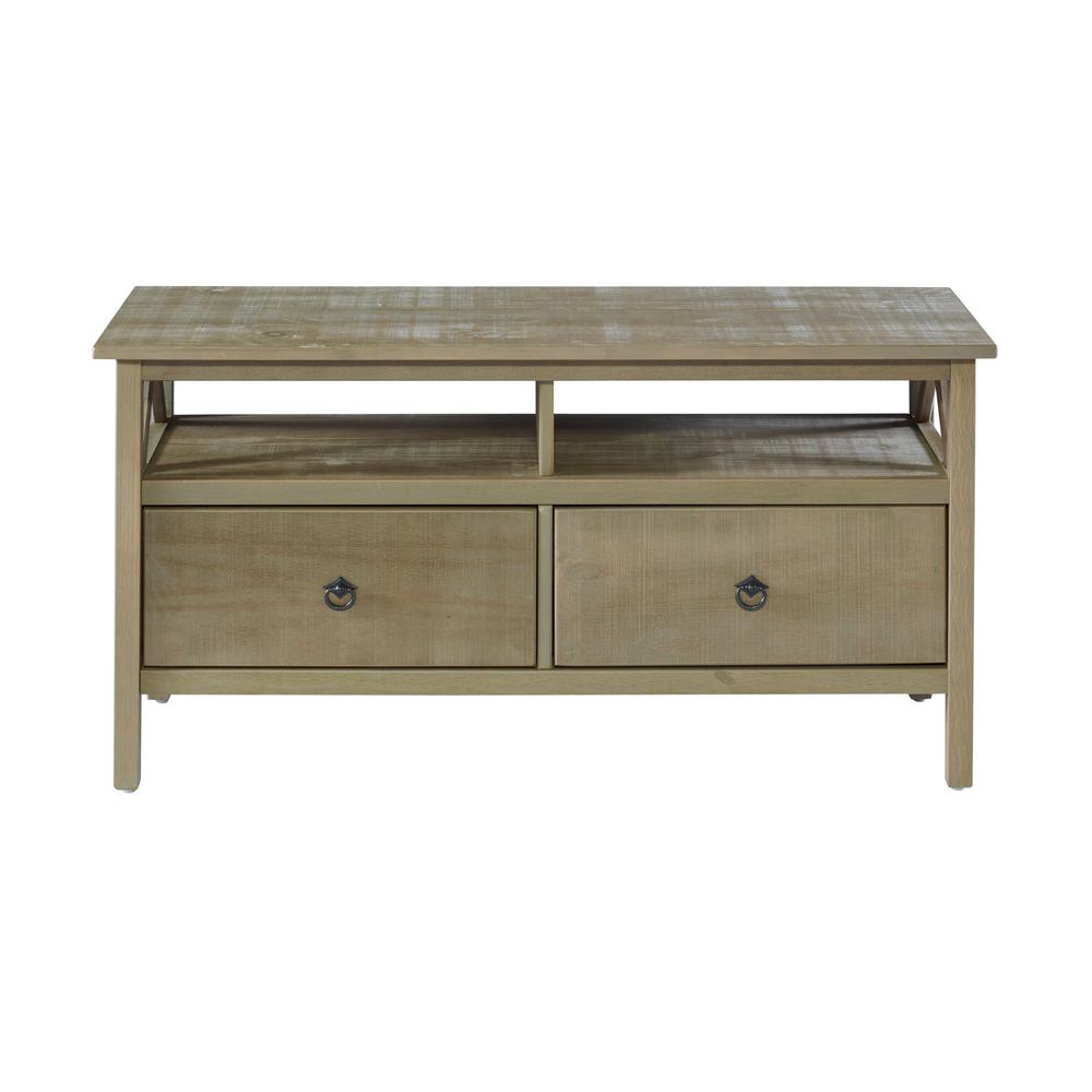 Linon Home Decor Austin Black and Ash Shelved Entertainment Center