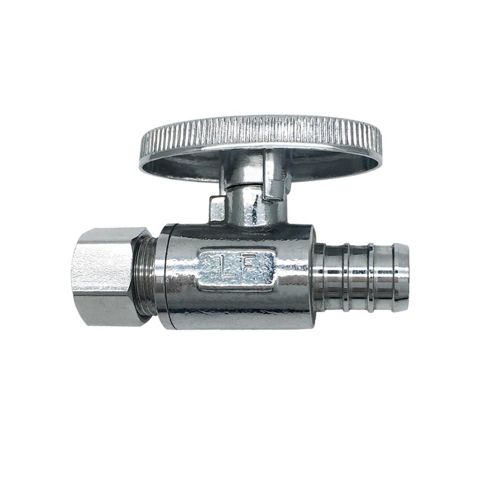 1//2/" PEX Crimp x 3//8/" OD Compr Straight Stop Valves 1//4-Turn LEAD-FREE NSF 100