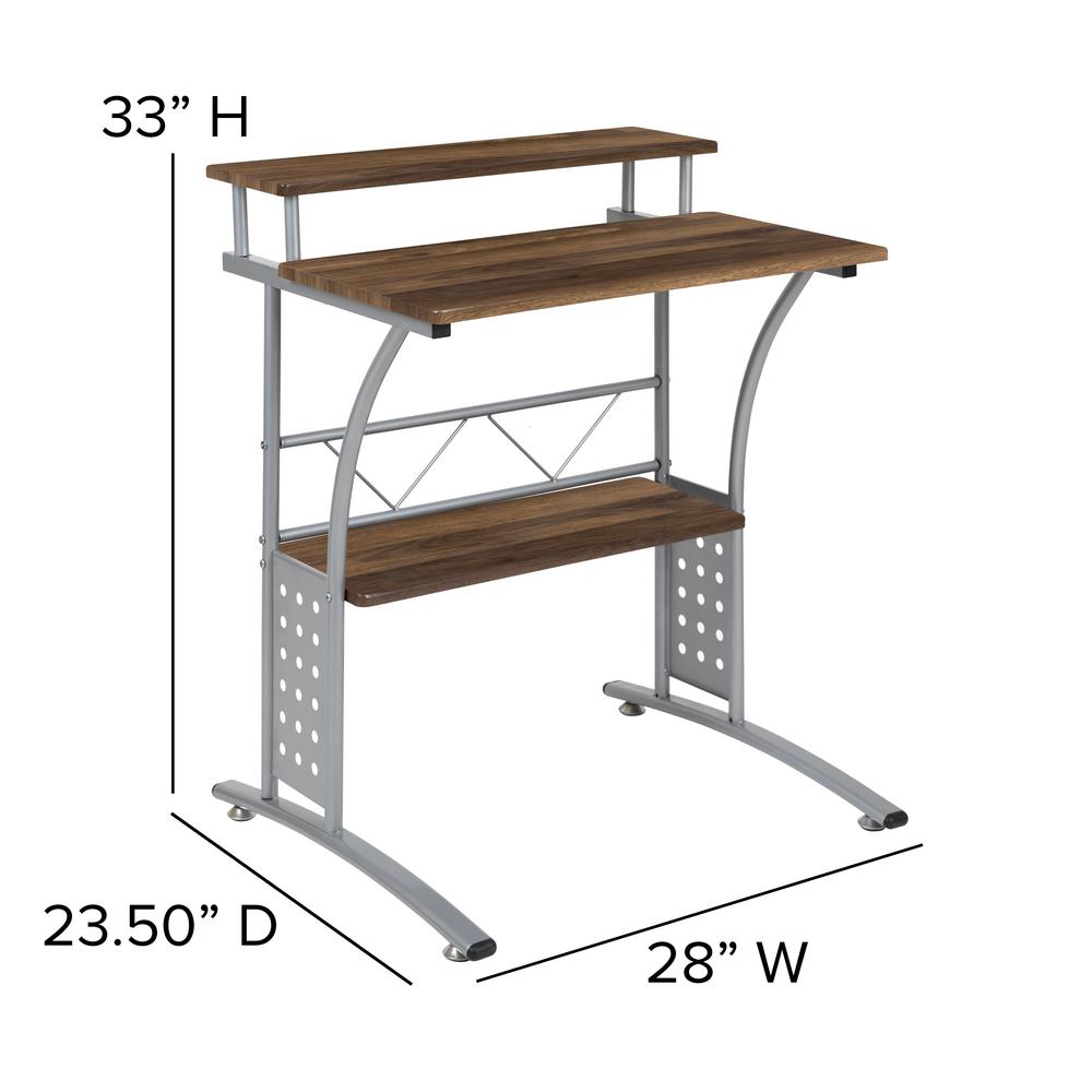 Flash Furniture 1 Piece Rustic Walnut Computer Desk Nancliftonru