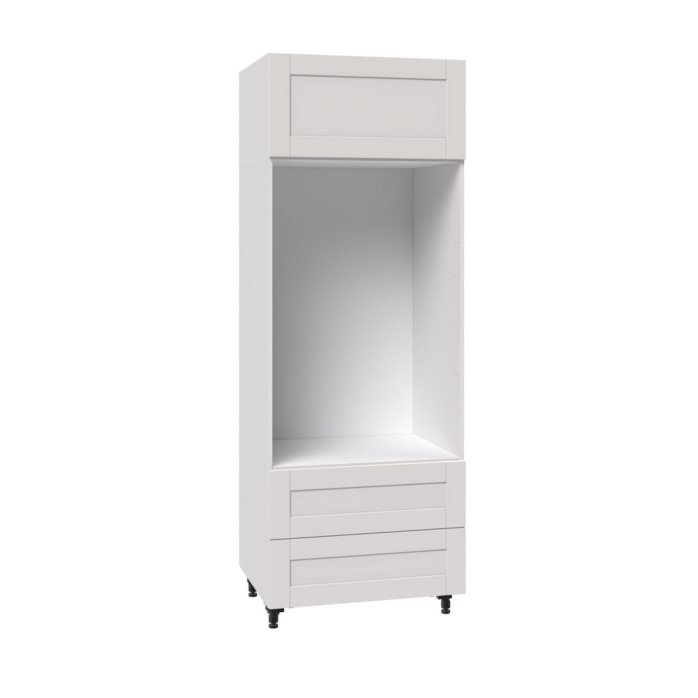 J Collection Shaker Assembled 30 In X84 5 In X24 In Pantry Microwave Oven Cabinet W 2 10 In Drawers Lift Up Door In Vanilla White