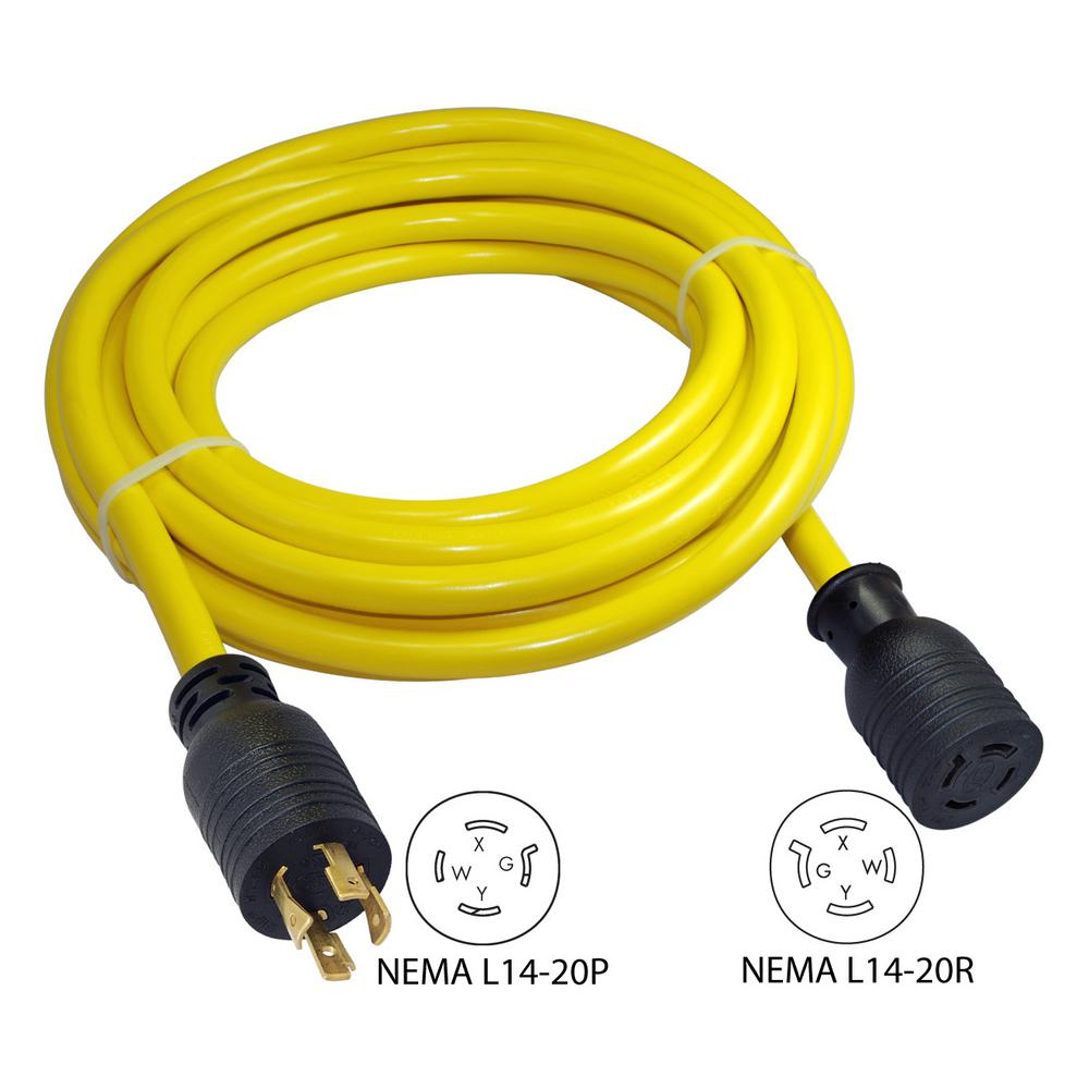Reliance Controls Corporation PC2020 20-Amp 20-Foot Generator Power Cord for Generators Up to 5,000 Running Watts 