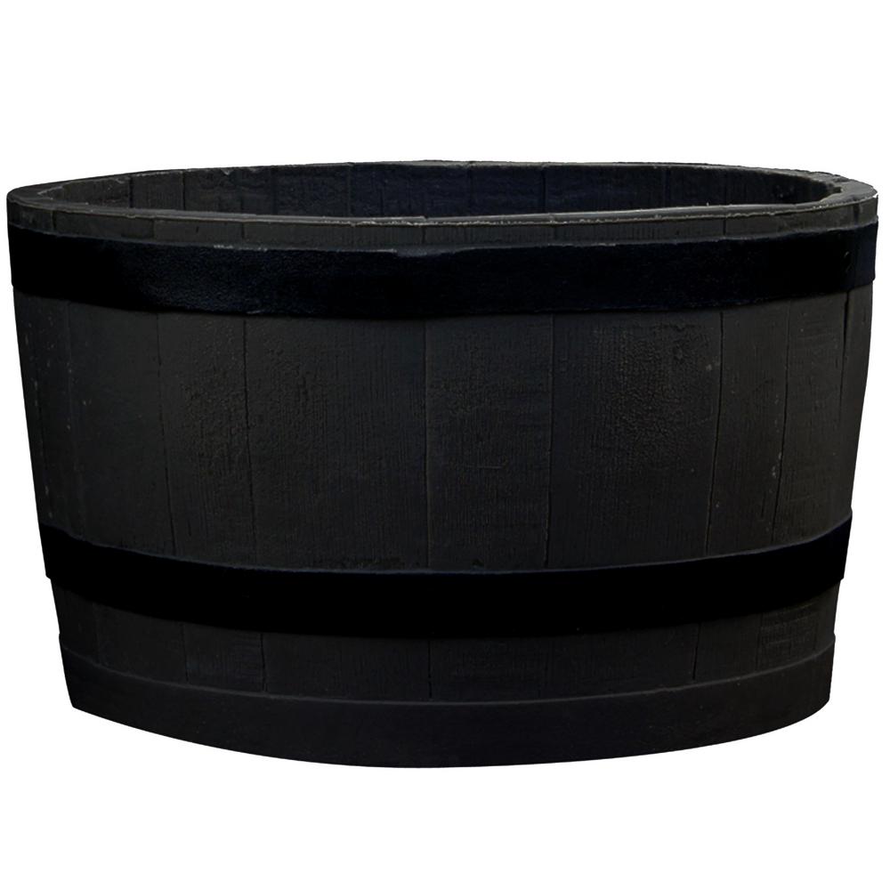 Plastic Barrel Planters Planters The Home Depot