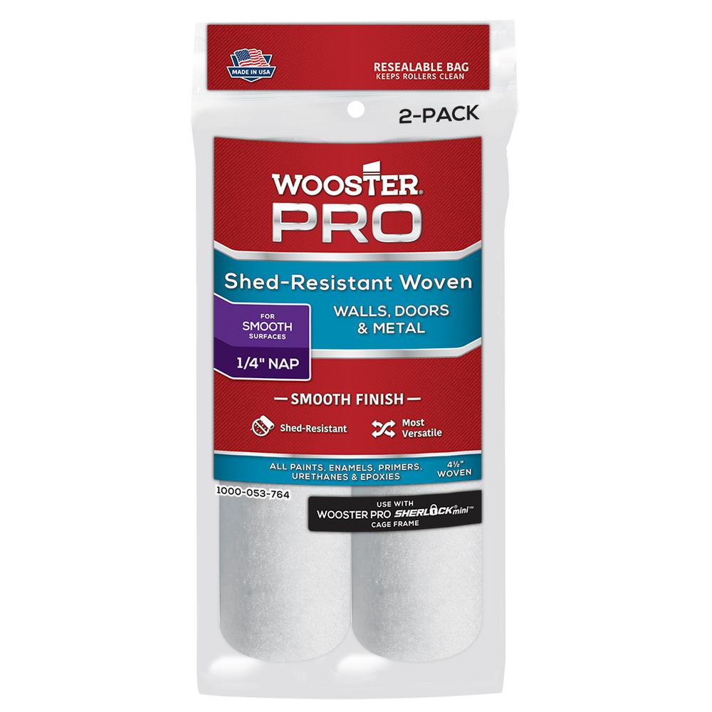Wooster 41/2 in. x 1/4 in. HighDensity Pro Woven Mini Roller Covers (2Pack)0HR2920044 The