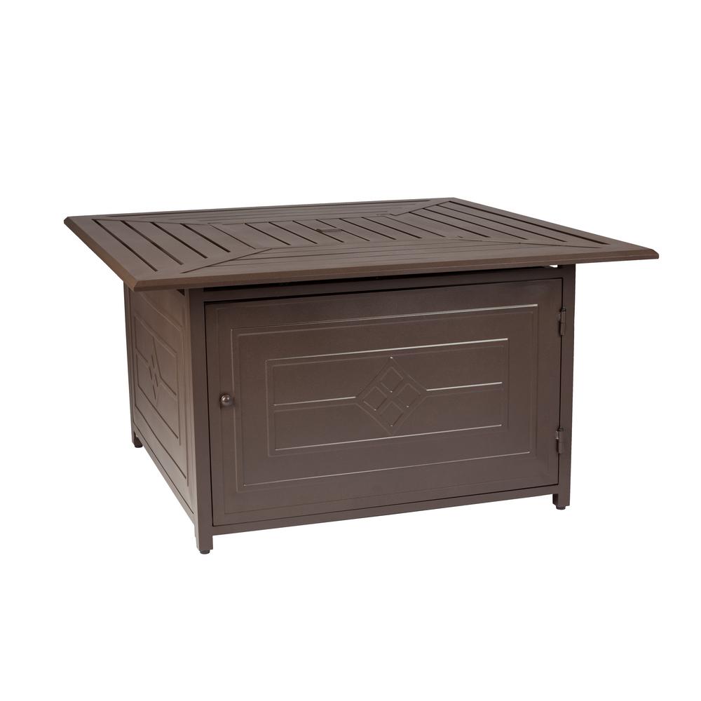 Xtremepower US 45 in. x 23.5 in. Square Aluminum Propane Fire Pit Table Barton96055 The Home