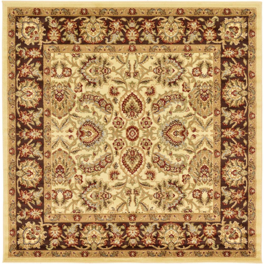 Unique Loom Voyage Asheville Ivory 6' 0 x 6' 0 Square Rug3128185 The