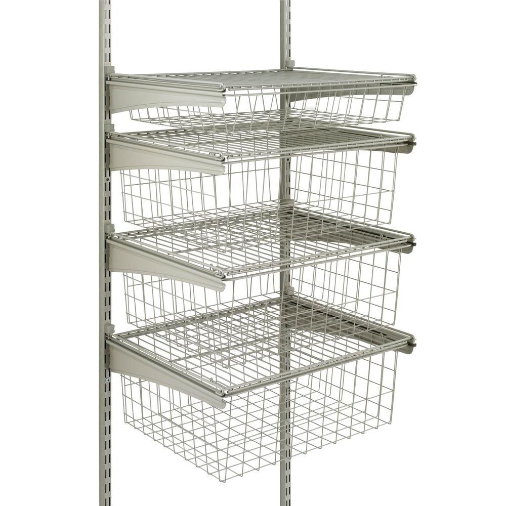 Closetmaid 18 In X 30 Drawer Kit With 4 Wire Basket 6201 The 17 In D X 21 W 27 H Shelftrack 4