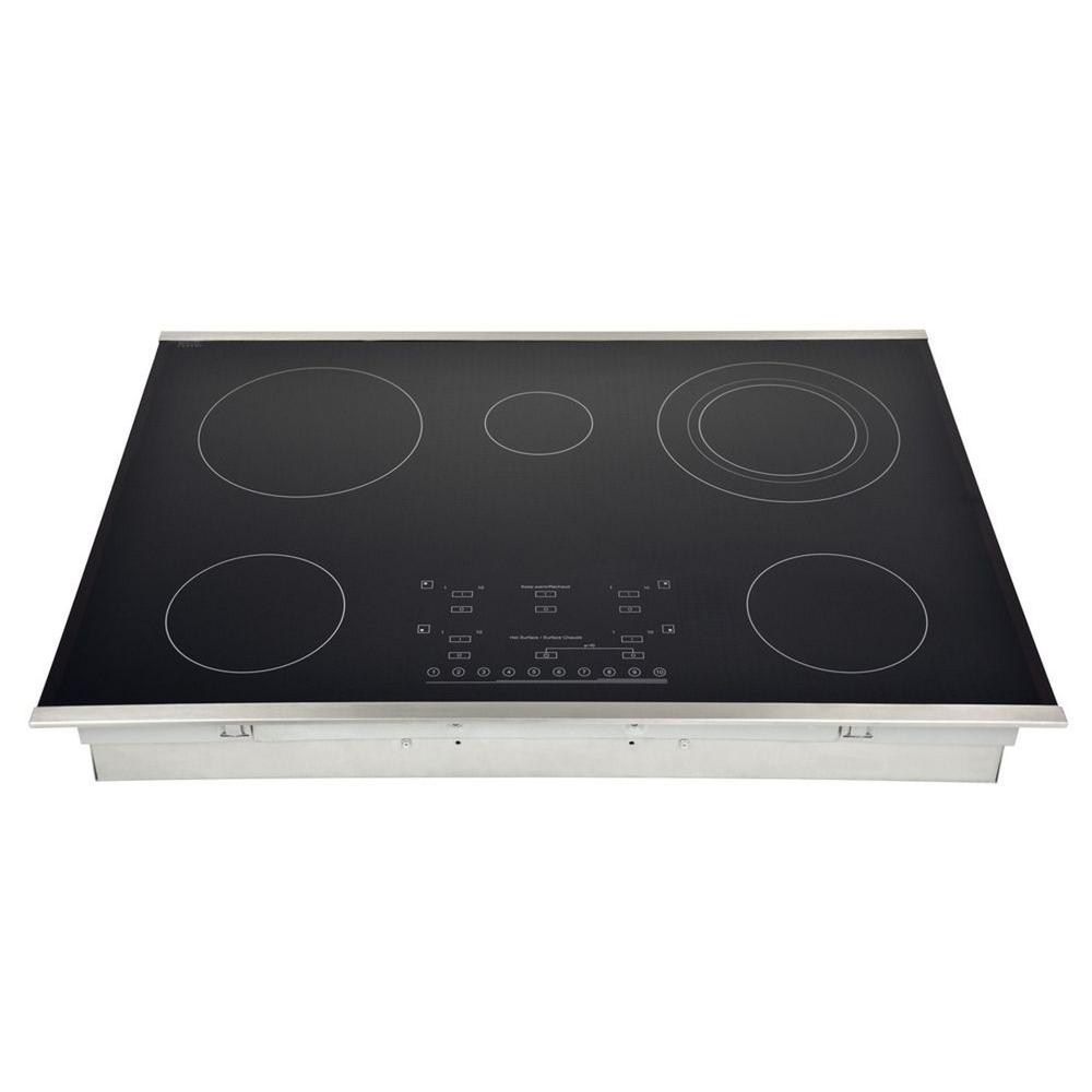 Hallman 36 In Smooth Top Electric Cooktop In Stainless Steel With 5