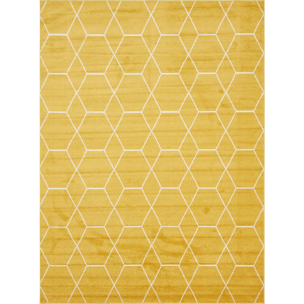 StyleWell Trellis Frieze Yellow/Ivory 9 ft. x 12 ft. Geometric Area Rug ...