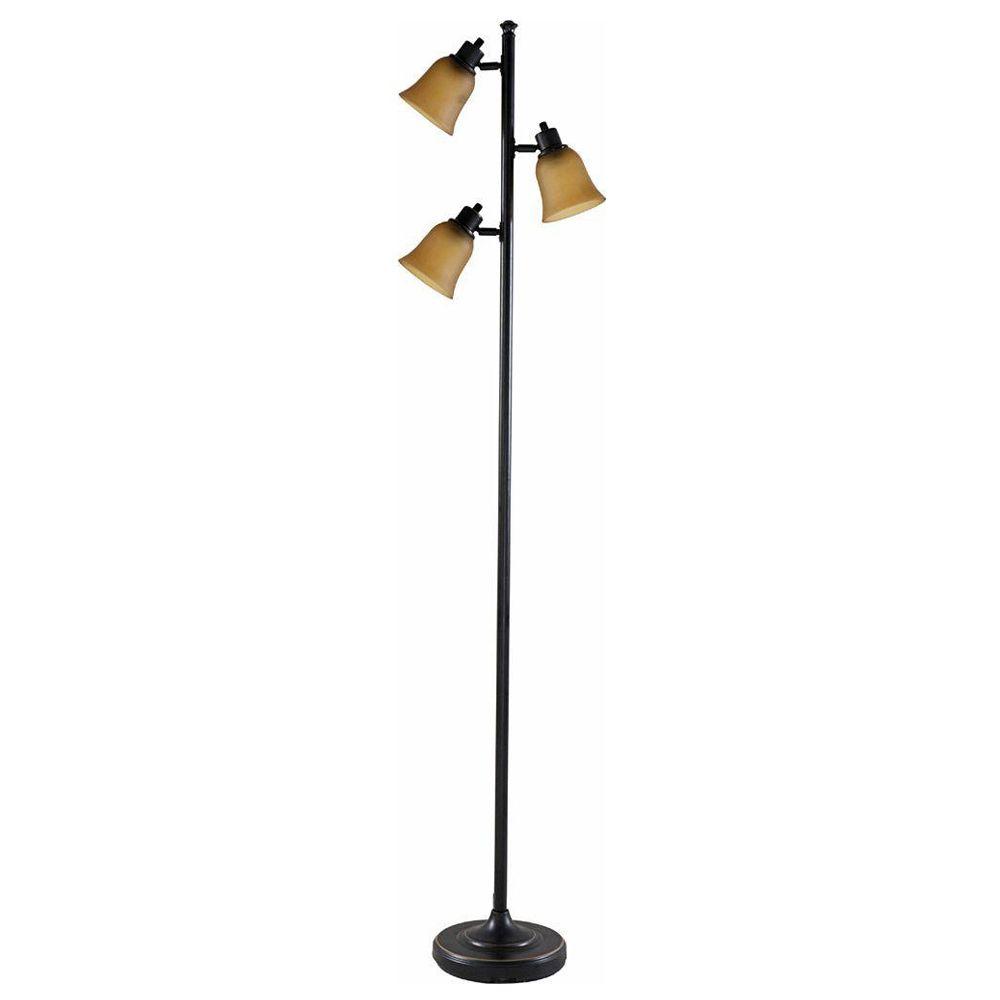 Hampton Bay 70 In Antique Bronze Track Tree Floor Lamp With 3