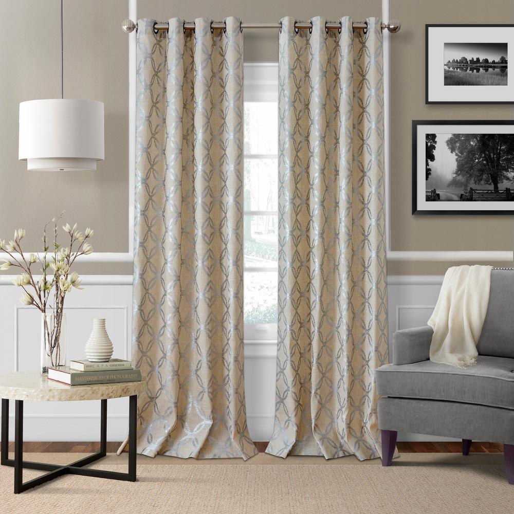 Elrene Zelda Metallic Geometric Window Curtain 21179pew The Home