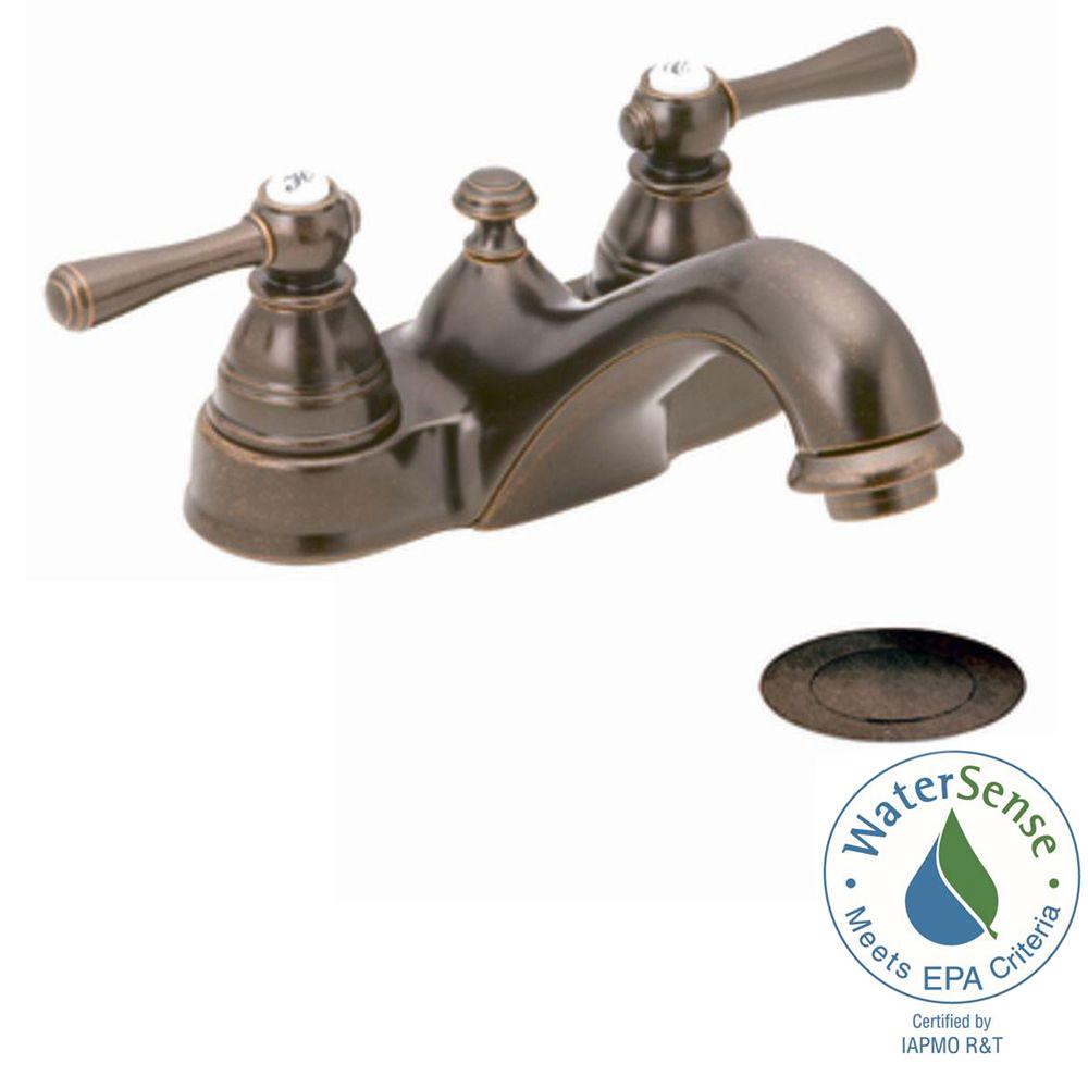 Moen Dartmoor 4 In Centerset 2 Handle Bathroom Faucet In Oil Rubbed Bronze 6802orb The Home Depot