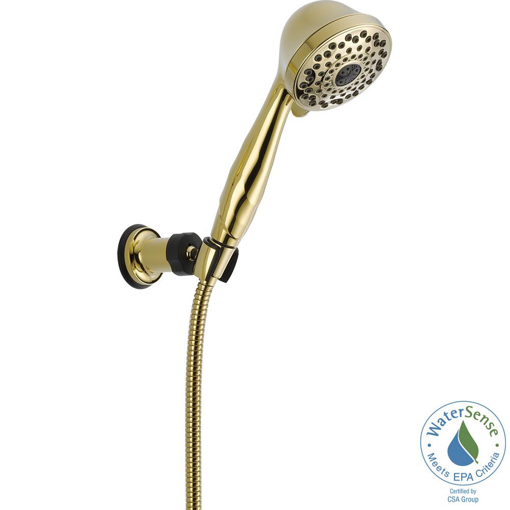 Delta 7Spray Adjustable Wall Mount Hand Shower with Pause in Polished