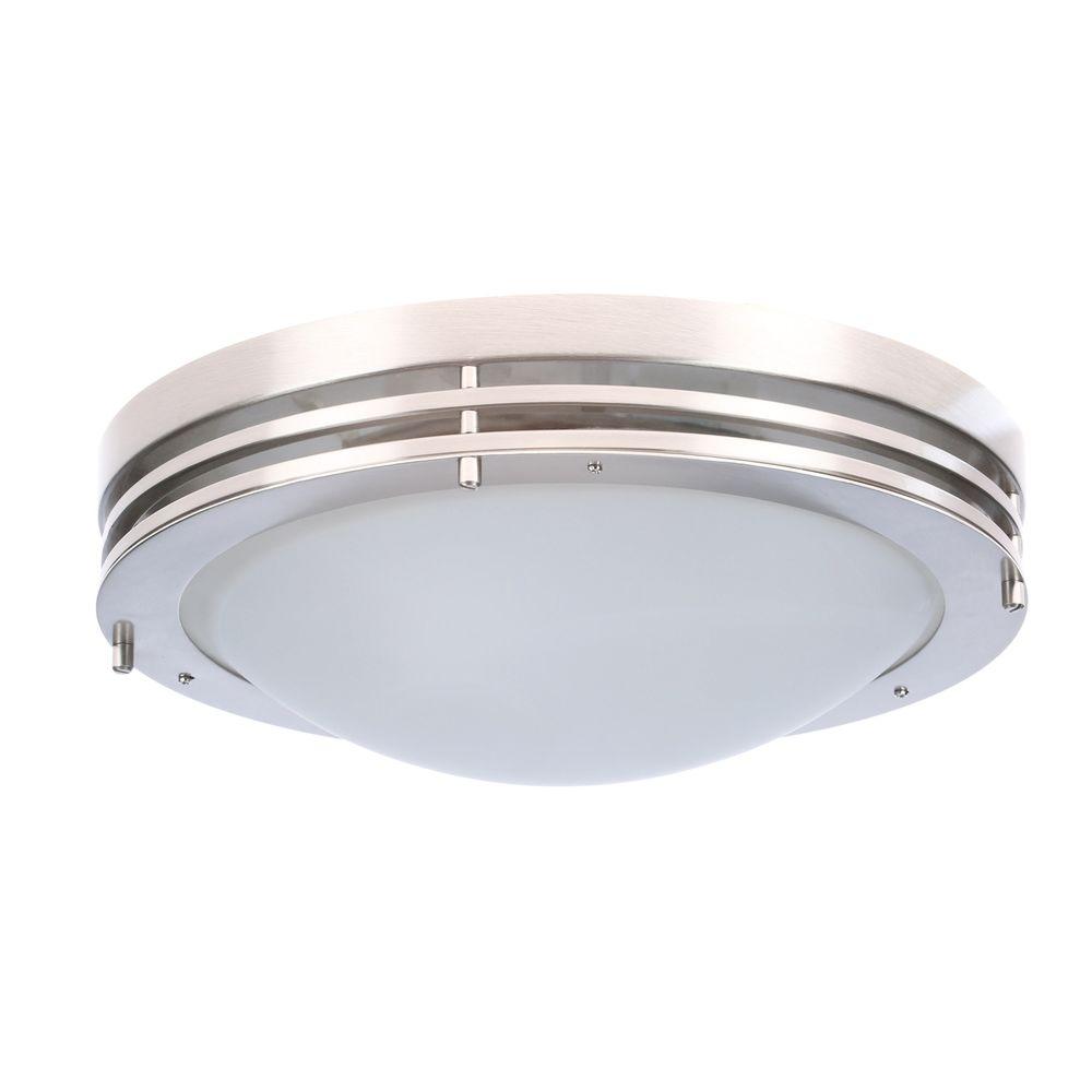 Design House 2-Light Satin Nickel Ceiling Light with Alabaster Glass