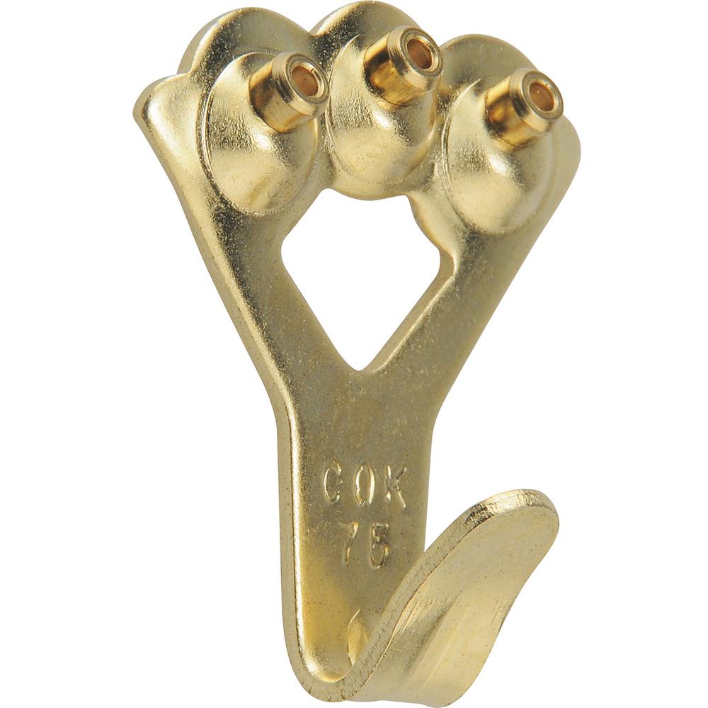 20 BRASS PLATED OR ANTIQUE BRASS PLATED 10 LB PUSH PIN WALL PICTURE HANGERS