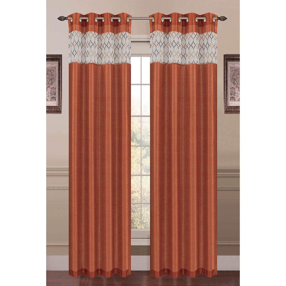 Rust Polyester Curtains Drapes Window Treatments The
