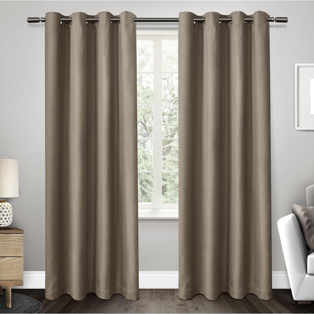 Leeds Winter White Textured Slub Woven Blackout Grommet Top Window