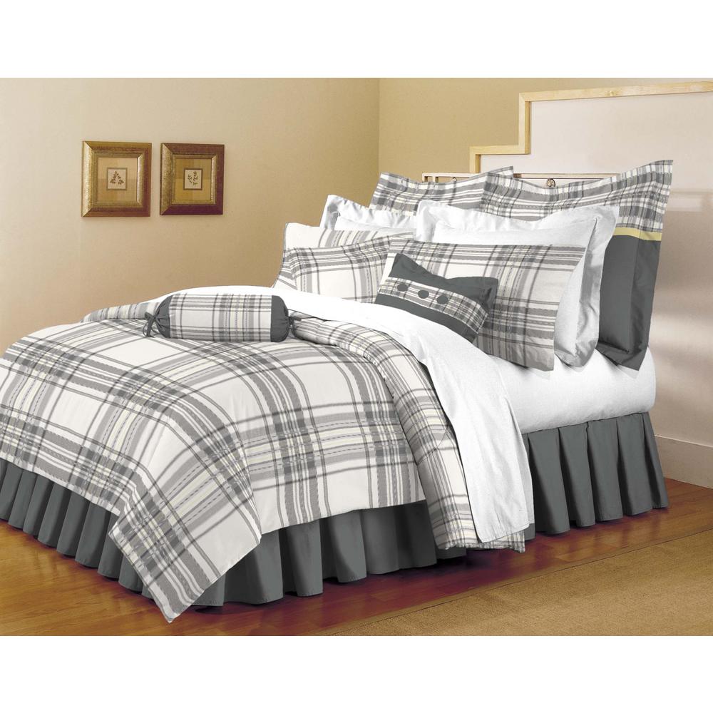 Home Dynamix Classic 5 Piece White Light Gray King Comforter Set K