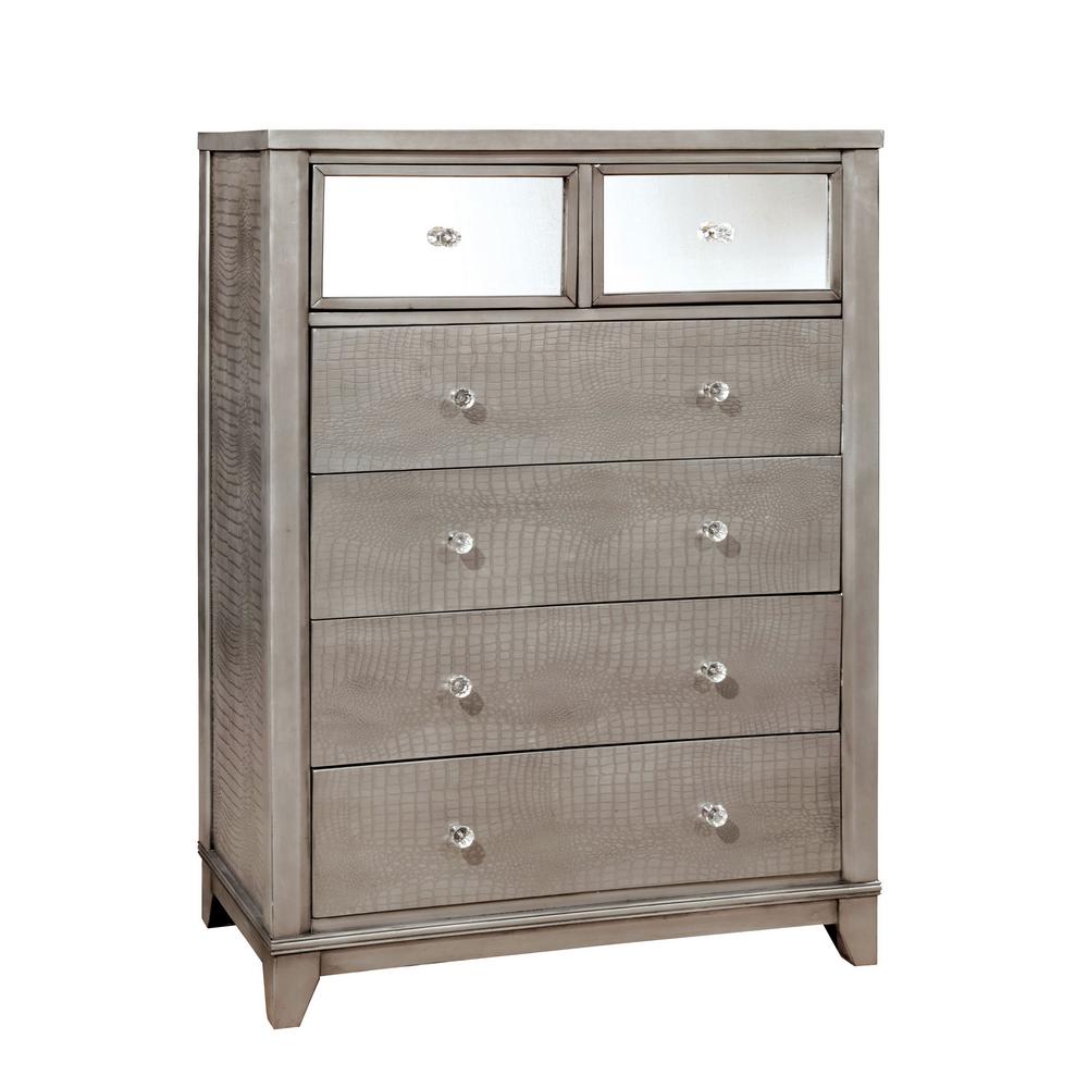 William S Home Furnishing Bryant 53 In H 6 Drawers Silver