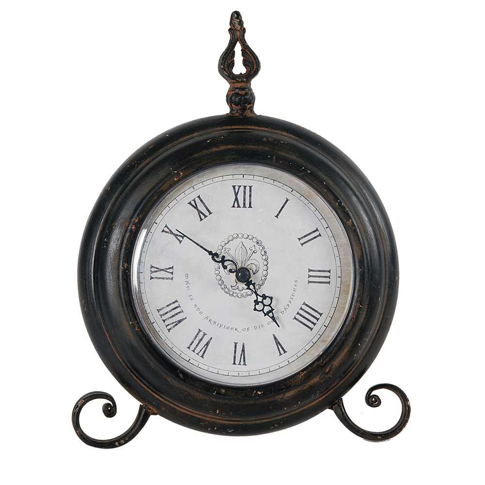 Stonebriar Collection 4 in. x 3 in. Weathered White Tabletop ClockSB
