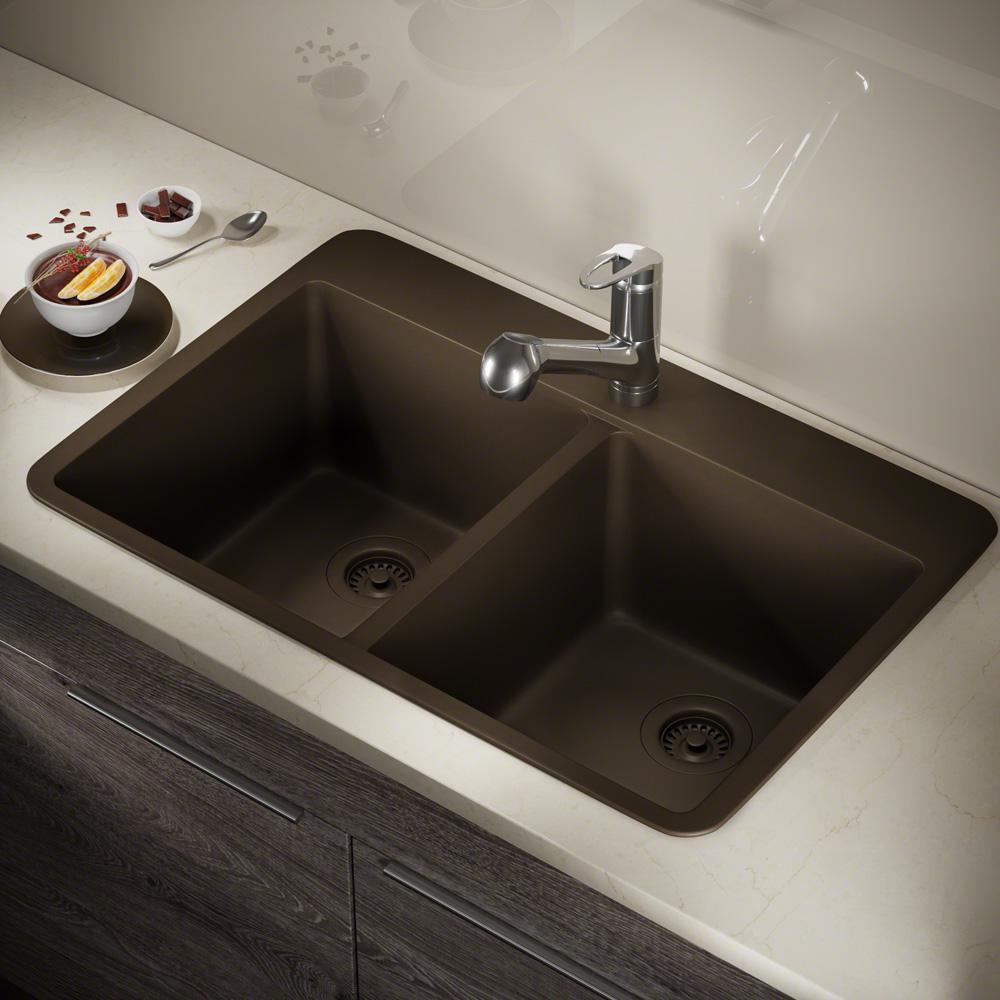 Mr Direct All In One Drop In Granite Composite 33 In 3 Hole Equal