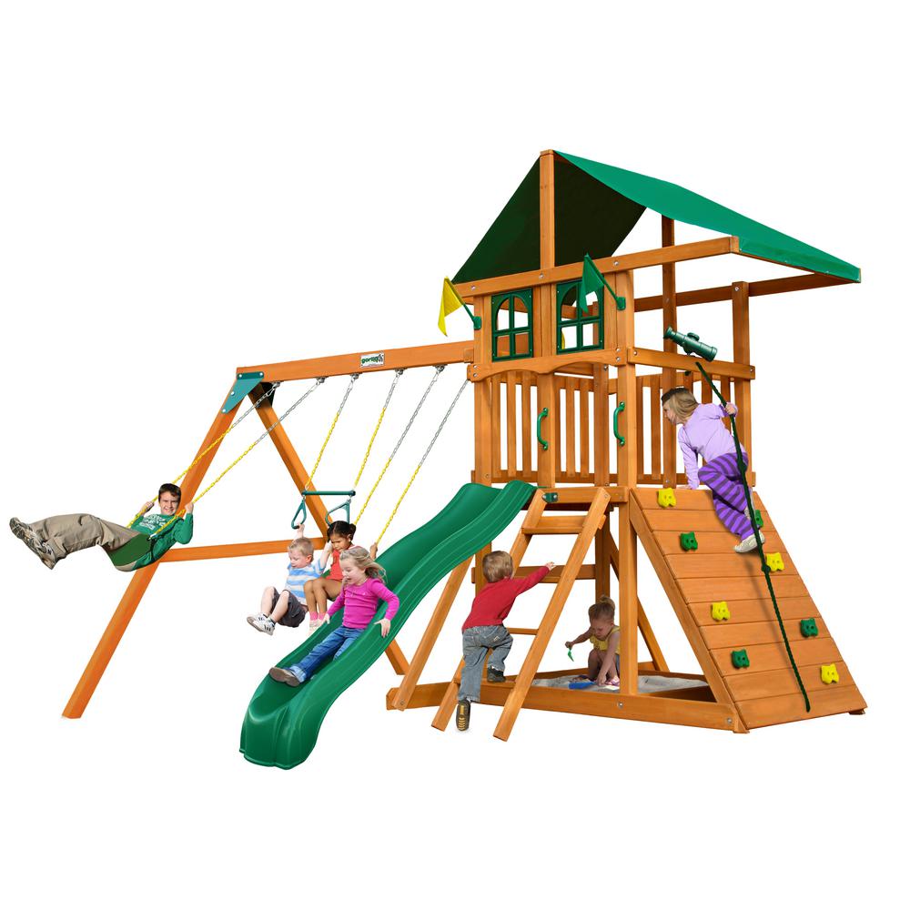 Gorilla Playsets DIY Outing III Treehouse Wooden Swing Set ...