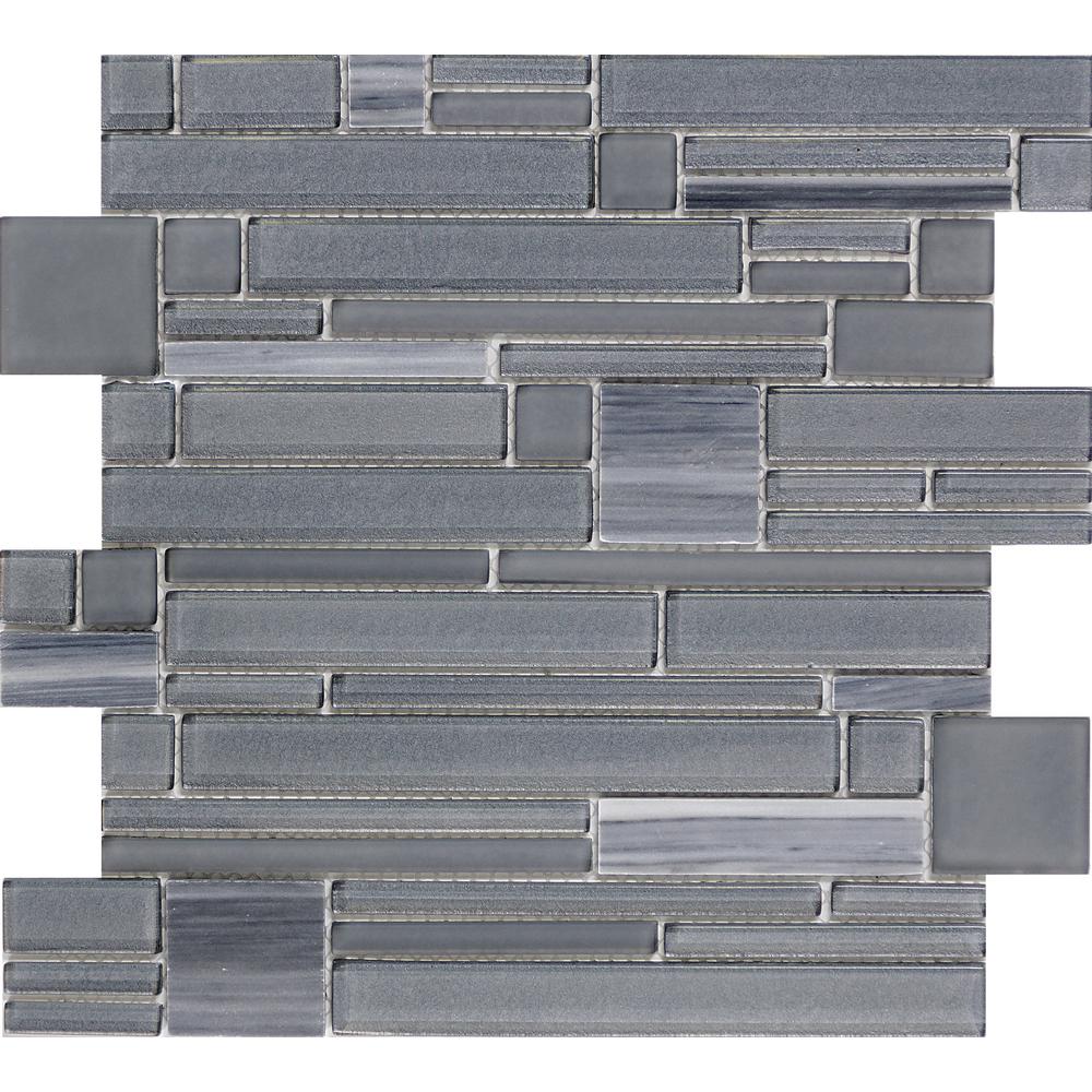 Entity Zest Glossy 11 81 In X 8mm Glass Mesh Mounted Mosaic Tile 0 97 Sq Ft