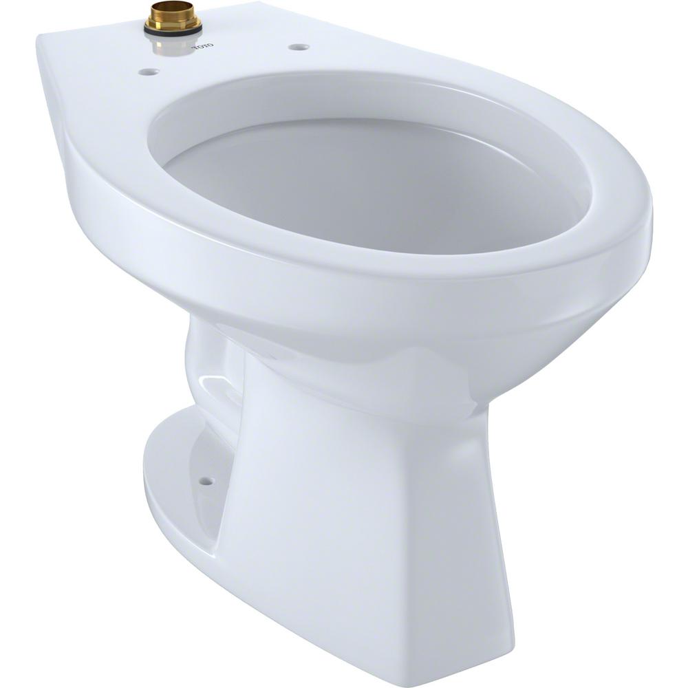 Toto Commercial Flushometer 1 0 Gpf 1 28 Gpf 1 6 Gpf Elongated Toilet Bowl Only With Top Spud And Cefiontect In Cotton White