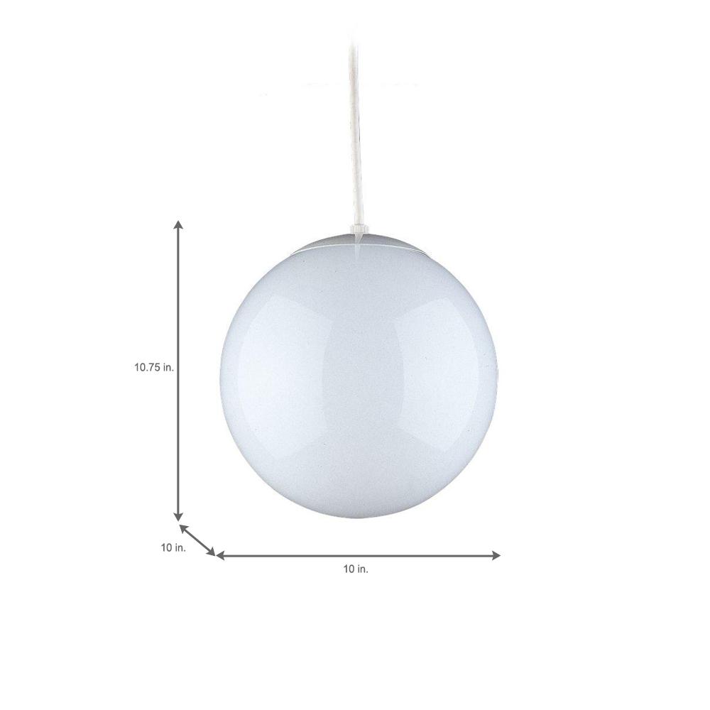 Sea Gull Lighting Leo Hanging Globe 10 In W 1 Light White Pendant 6020 15 The Home Depot - Sea Gull Lighting Globe Pendant