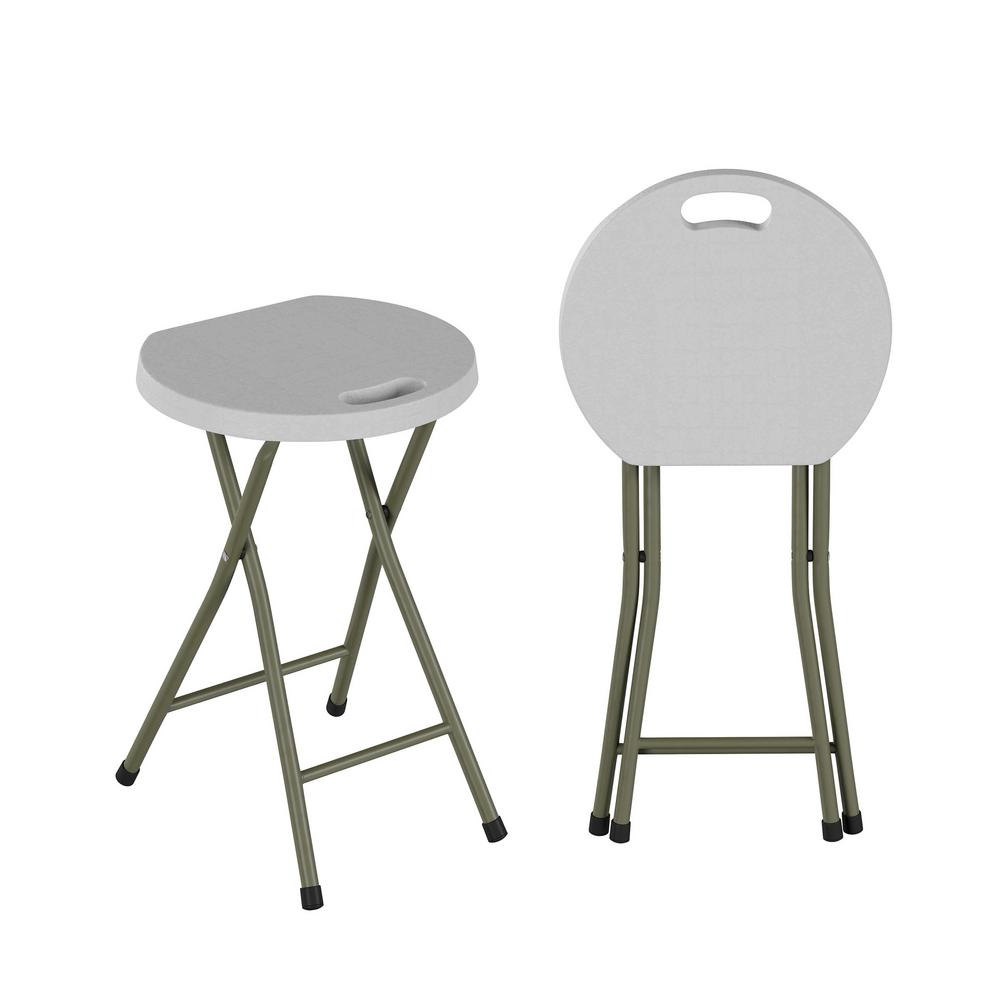 Unbranded 18" Gray Portable Bar Stools Set of 2 Folding Stools with