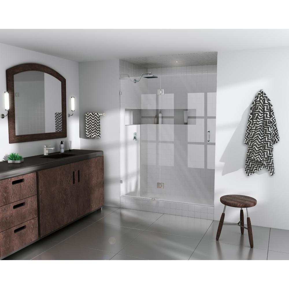 Glass Warehouse 58 In X 78 Frameless Hinged Shower Door Glass Warehouse 58 In X 78 Frameless Hinged Shower Door Brushed Nickel