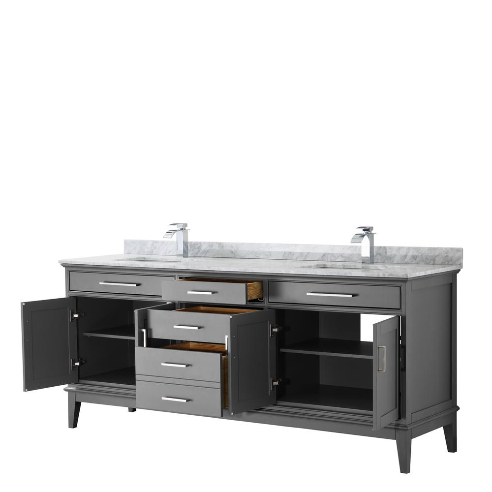 And 70 Inch Mirror Margate 80 Inch Double Bathroom Vanity In Dark Gray White Carrara Marble Countertop Undermount Square Sinks Bathroom Vanities Gob Kitchen Bath Fixtures