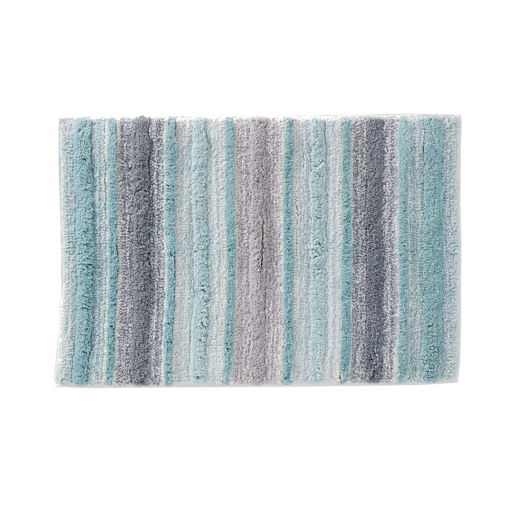 Skl Home Teal 20 In X 30 In Cotton Water Stripe Bath Rug U2327600850007 The Home Depot