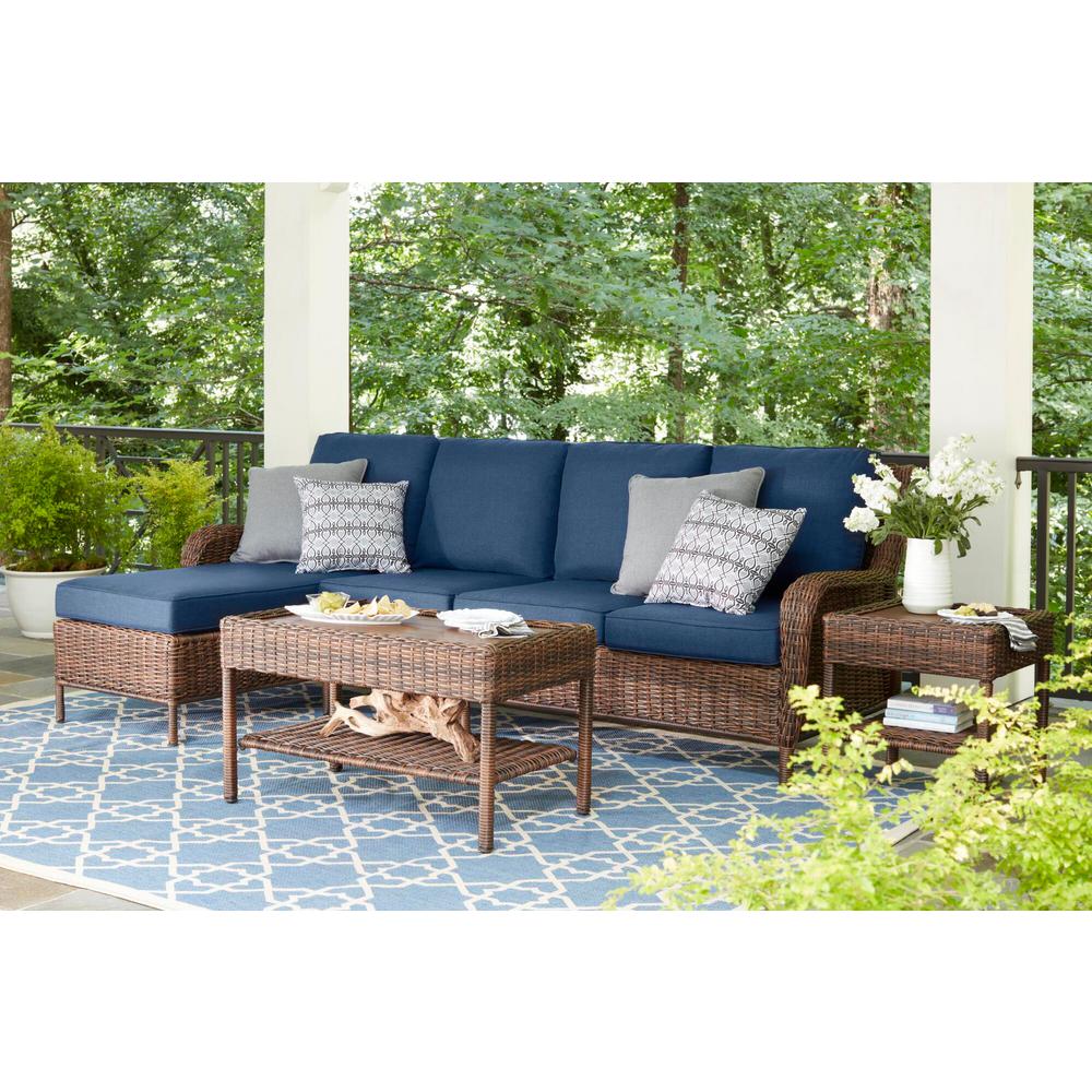 Hampton Bay Cambridge 5 Piece Brown Wicker Outdoor Patio Sectional