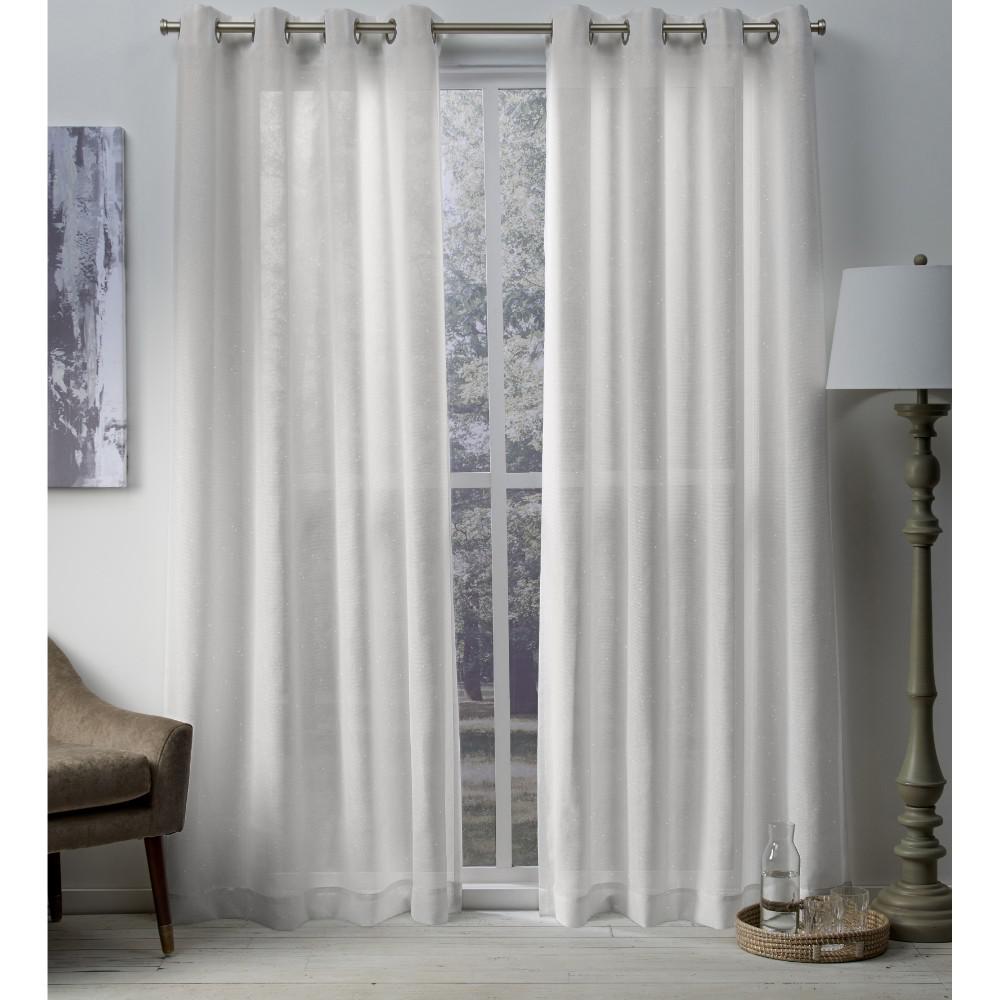 Sparkles 54 In W X 108 In L Metallic Fleck Grommet Top Curtain
