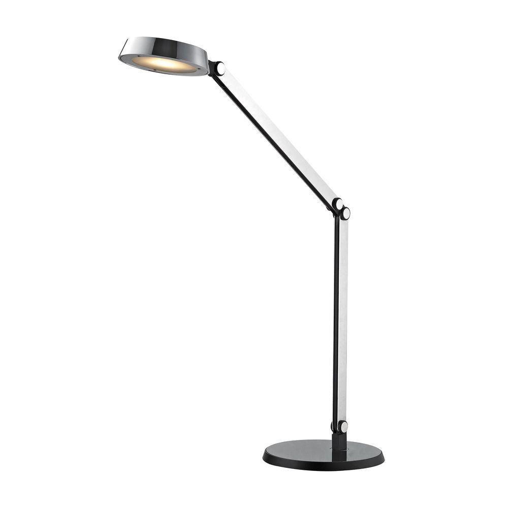 Titan Lighting 20 In Black And Chrome Disc Led Desk Lamp Tn 999343 Black And Chrome Disc Led Desk Lamp