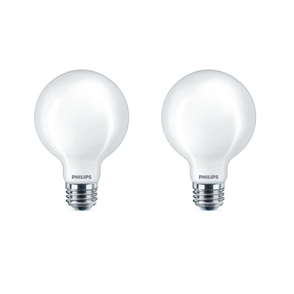 Globe Light Bulbs Lighting The Home Depot 60 Watt Equivalent G25 Dimmable Led Light Bulb Soft White Frosted Globe 2