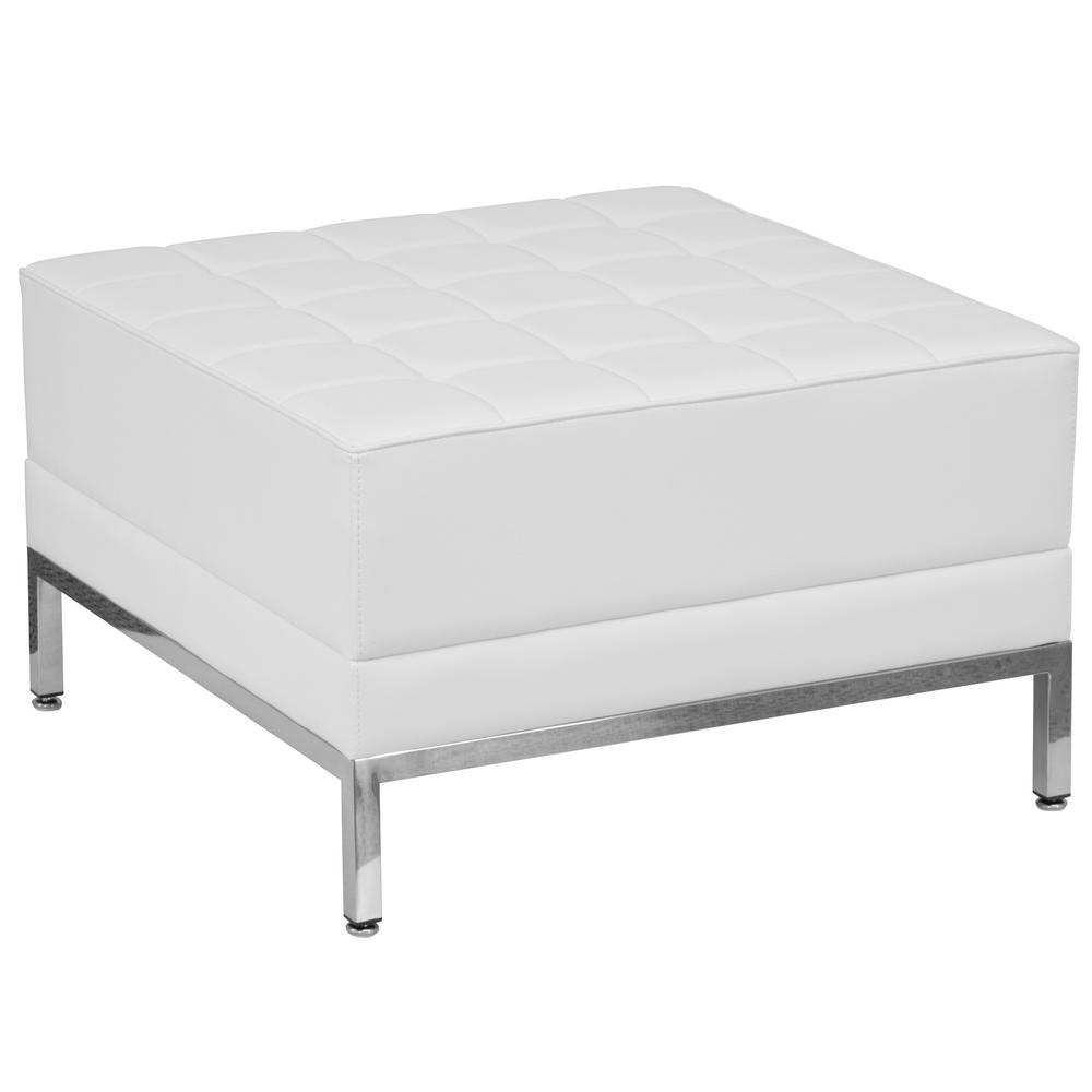 Flash Furniture Hercules Imagination Series White Leather Ottoman Flash Furniture Hercules Imagination Series White Leather Ottoman