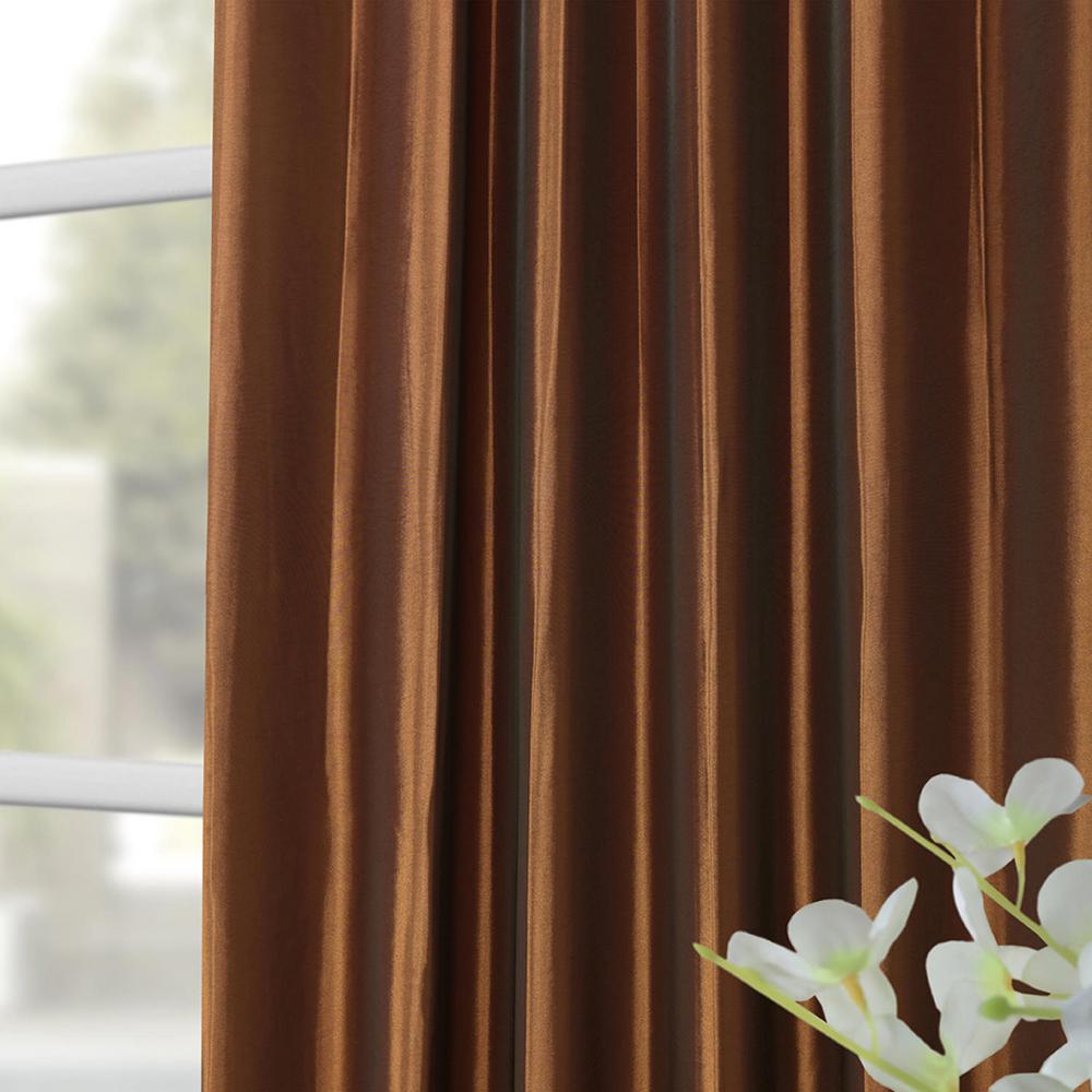 Exclusive Fabrics Furnishings Copper Brown Blackout Faux Silk